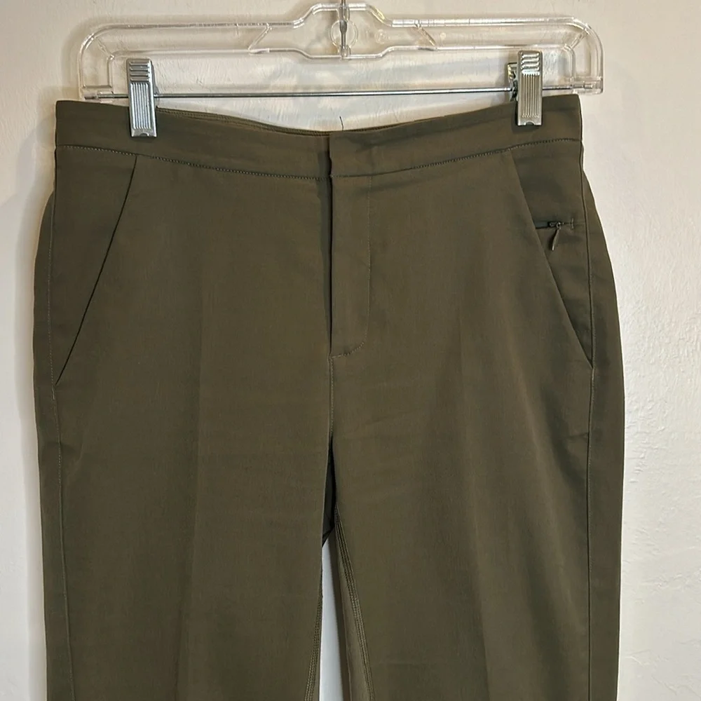 LULULEMON WOMENS PANTS STRETCH COMFORT IN A DRESSIER PANT OLIVE GREEN SIZE 4